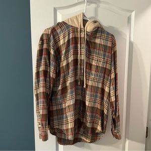 American Eagle full button flannel sweatshirt